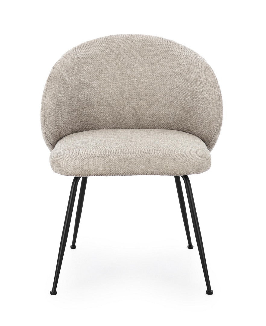 Scaun Dining Tapițat Textil Gri, Geisen Bizzotto - Imagine 4