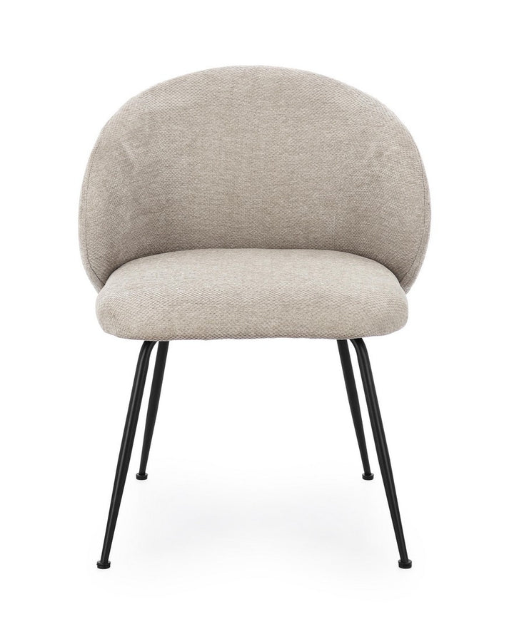 Scaun Dining Tapițat Textil Gri, Geisen Bizzotto - Imagine 4
