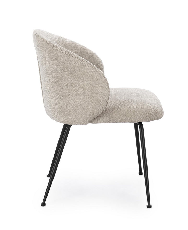 Scaun Dining Tapițat Textil Gri, Geisen Bizzotto - Imagine 6