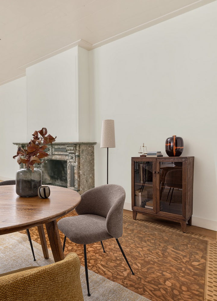 Scaun Dining Tapițat Textil Gri, Geisen Bizzotto - Imagine 9