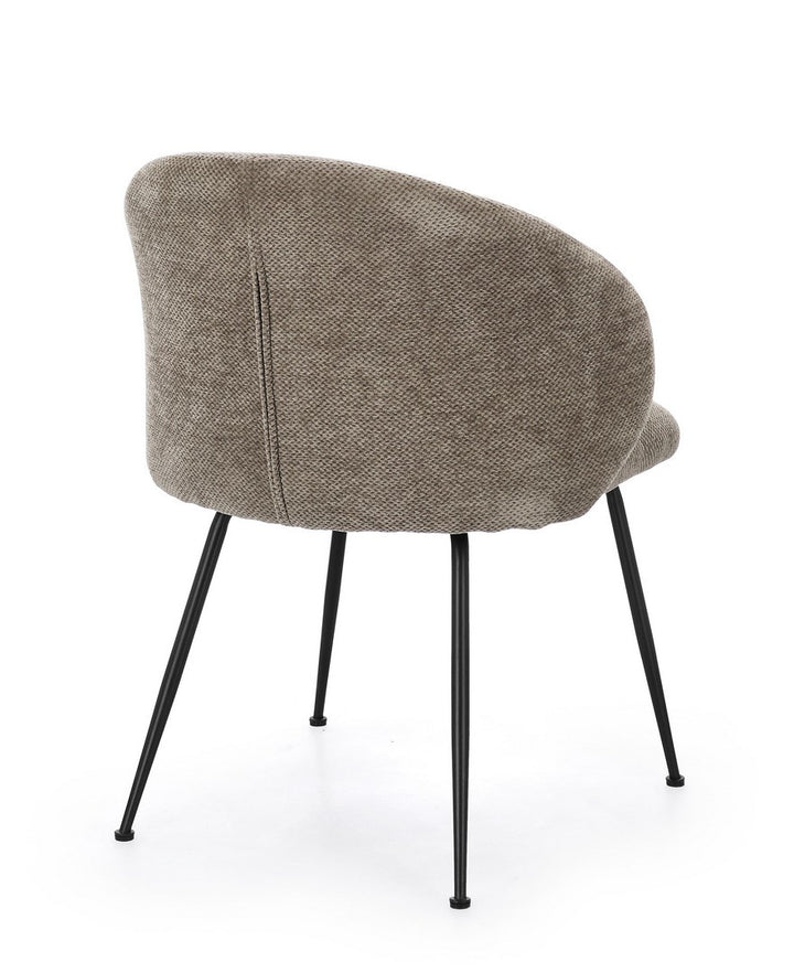 Scaun Dining Tapițat Textil Taupe, Geisen Dark Bizzotto - Imagine 2