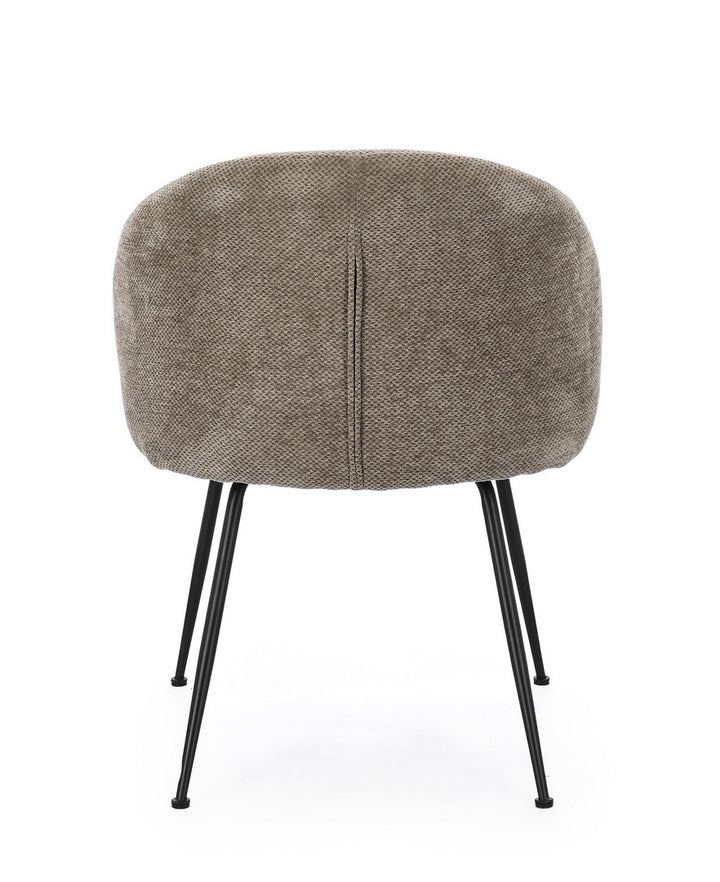 Scaun Dining Tapițat Textil Taupe, Geisen Dark Bizzotto - Imagine 5