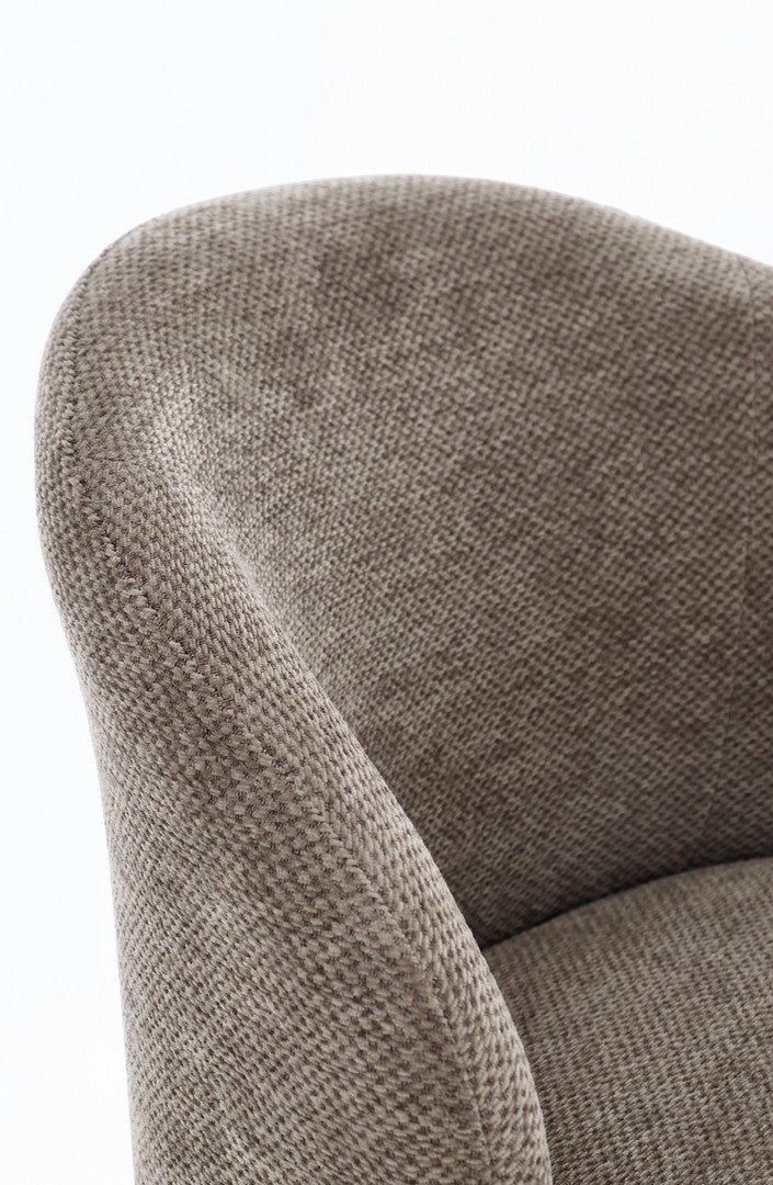 Scaun Dining Tapițat Textil Taupe, Geisen Dark Bizzotto - Imagine 7