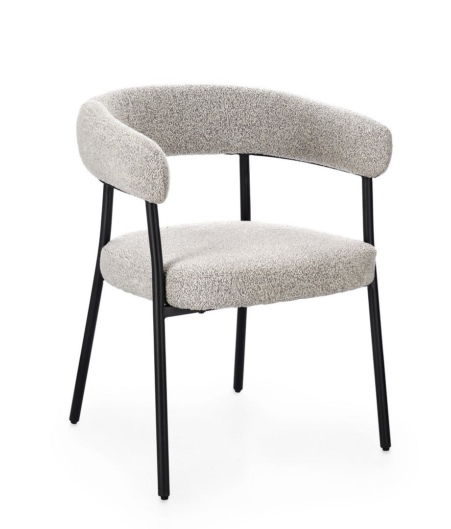 Scaun Dining Tapițat Textil Gri, Giaele Bizzotto - Imagine 1
