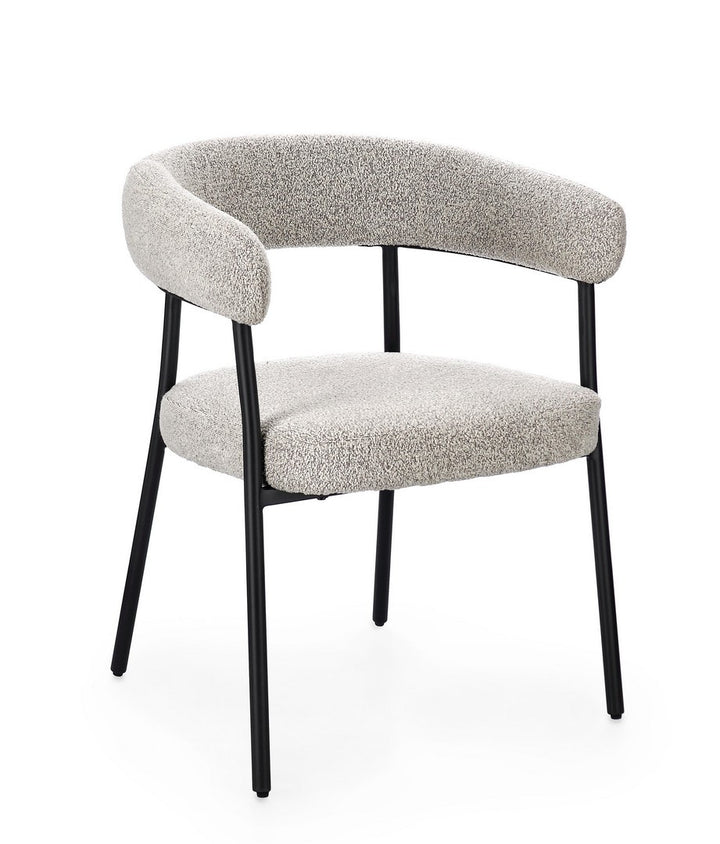 Scaun Dining Tapițat Textil Gri, Giaele Bizzotto - Imagine 1
