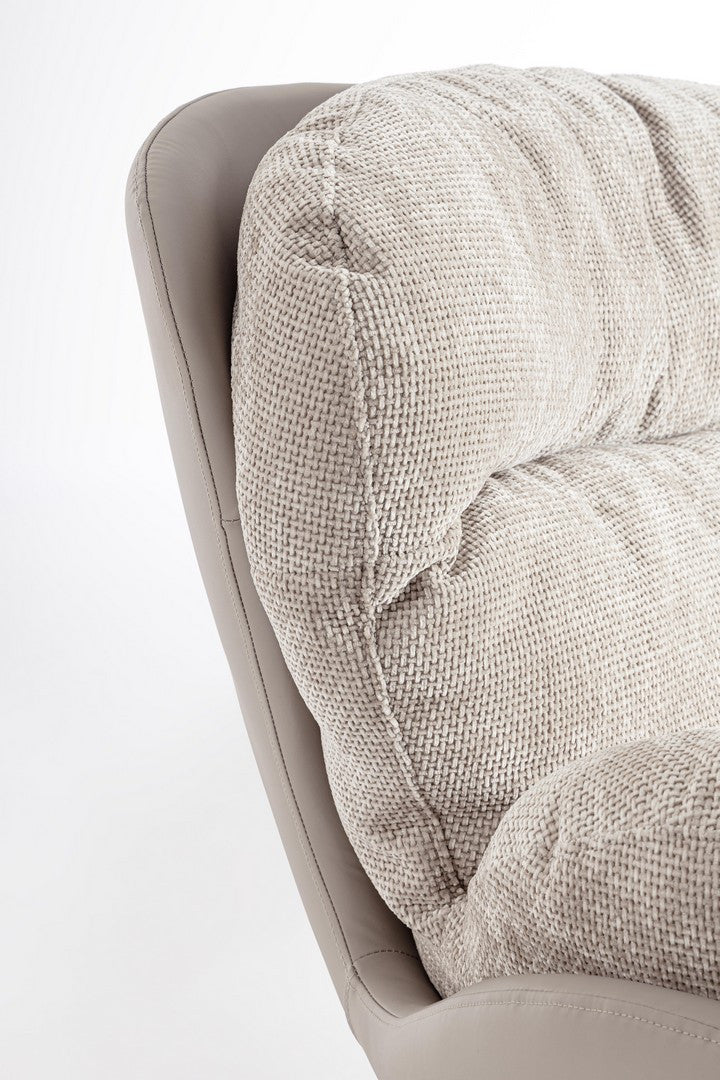Fotoliu Rotativ Tapițat Textil Gri, Adinda Bizzotto - Imagine 7