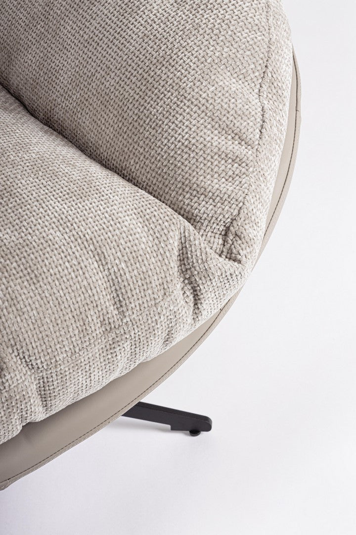 Fotoliu Rotativ Tapițat Textil Gri, Adinda Bizzotto - Imagine 8