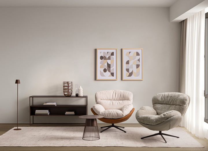 Fotoliu Rotativ Tapițat Textil Gri, Adinda Bizzotto - Imagine 10