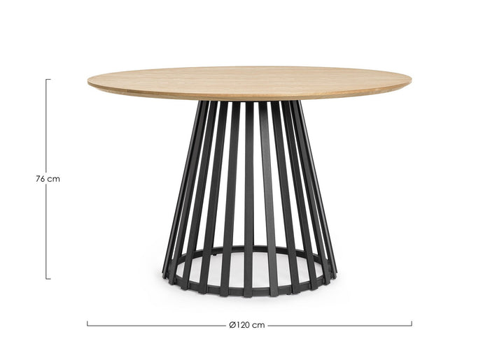Masă Rotundă Contemporană Negru/Natural, Cillian Bizzotto - Imagine 2