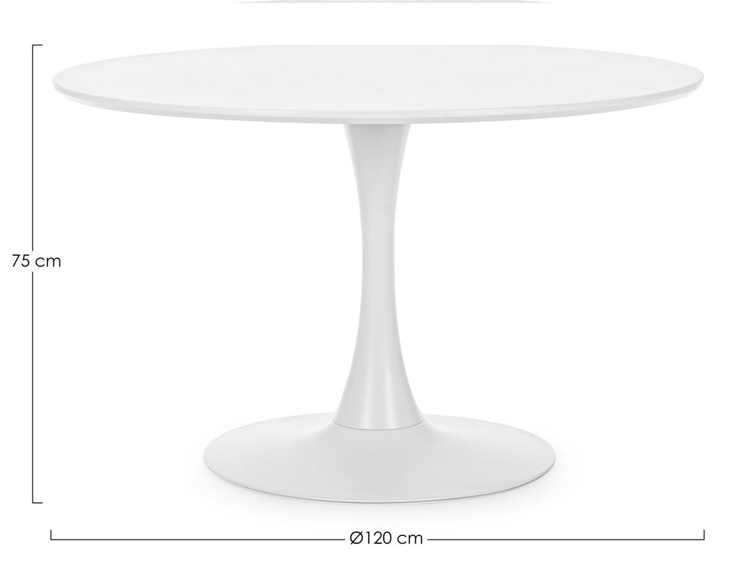 Masă Rotundă Albă Pentru Dining, Bloom Bizzotto - Imagine 2
