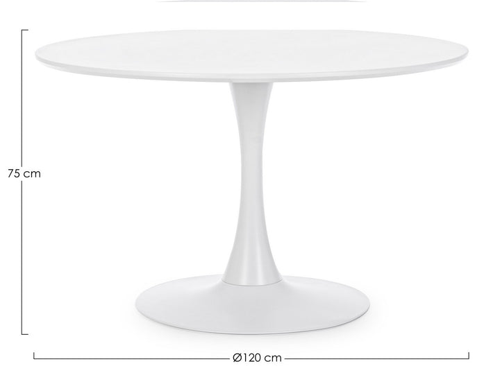 Masă Rotundă Albă Pentru Dining, Bloom Bizzotto - Imagine 2
