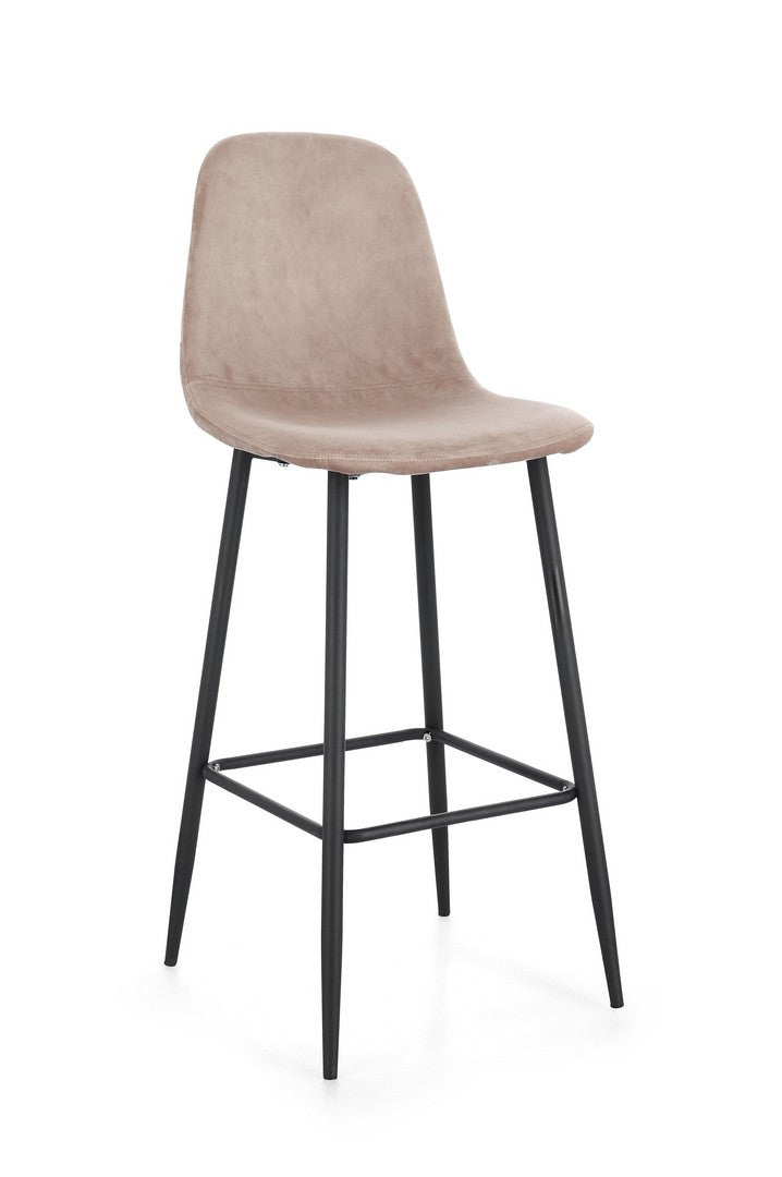 Scaun Bar Tapițat Catifea Taupe, Irelia Bizzotto - Imagine 1