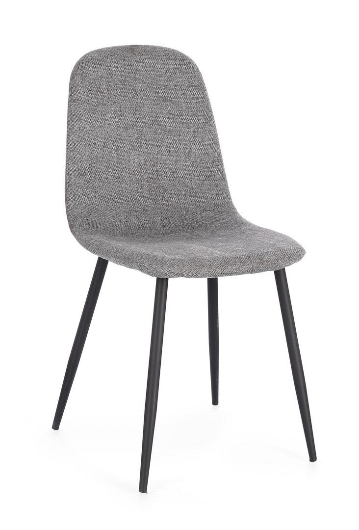 Scaun Dining Tapițat Textil Gri, Irelia Bizzotto - Imagine 1