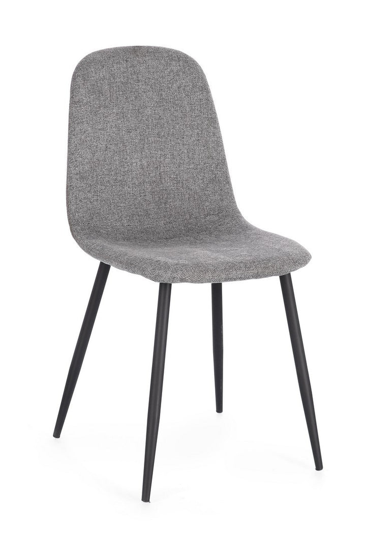 Scaun Dining Tapițat Textil Gri, Irelia Bizzotto - Imagine 1