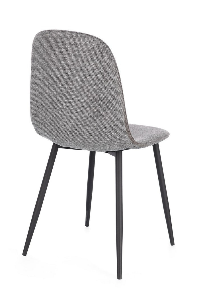 Scaun Dining Tapițat Textil Gri, Irelia Bizzotto - Imagine 2
