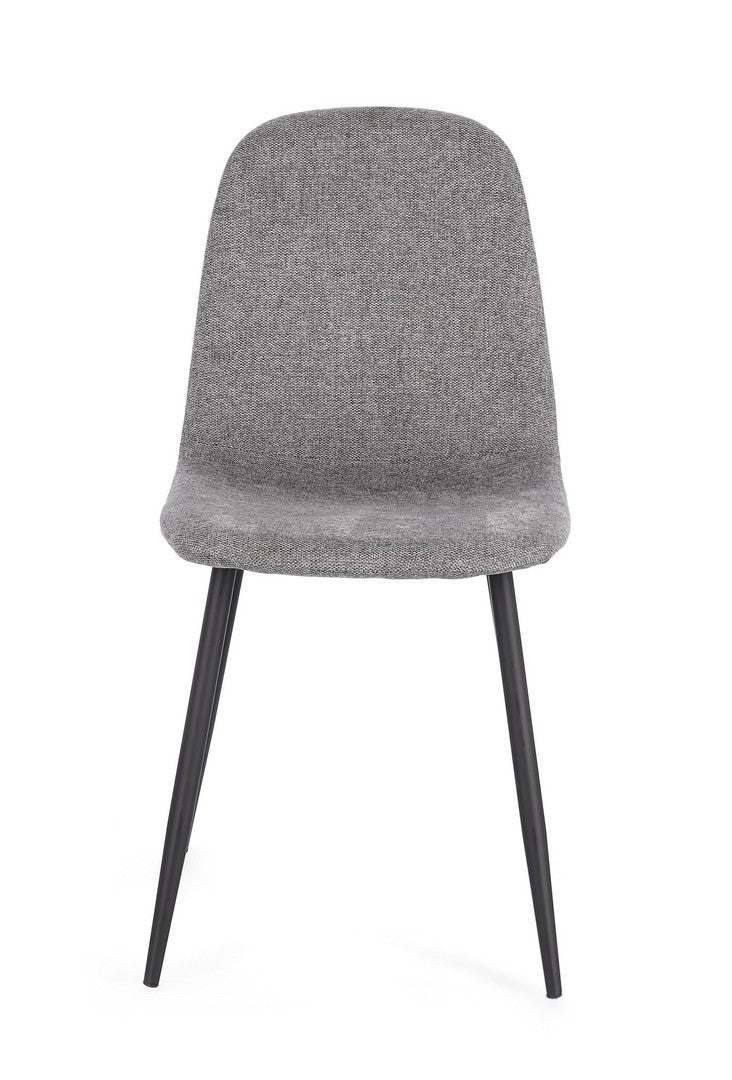 Scaun Dining Tapițat Textil Gri, Irelia Bizzotto - Imagine 4