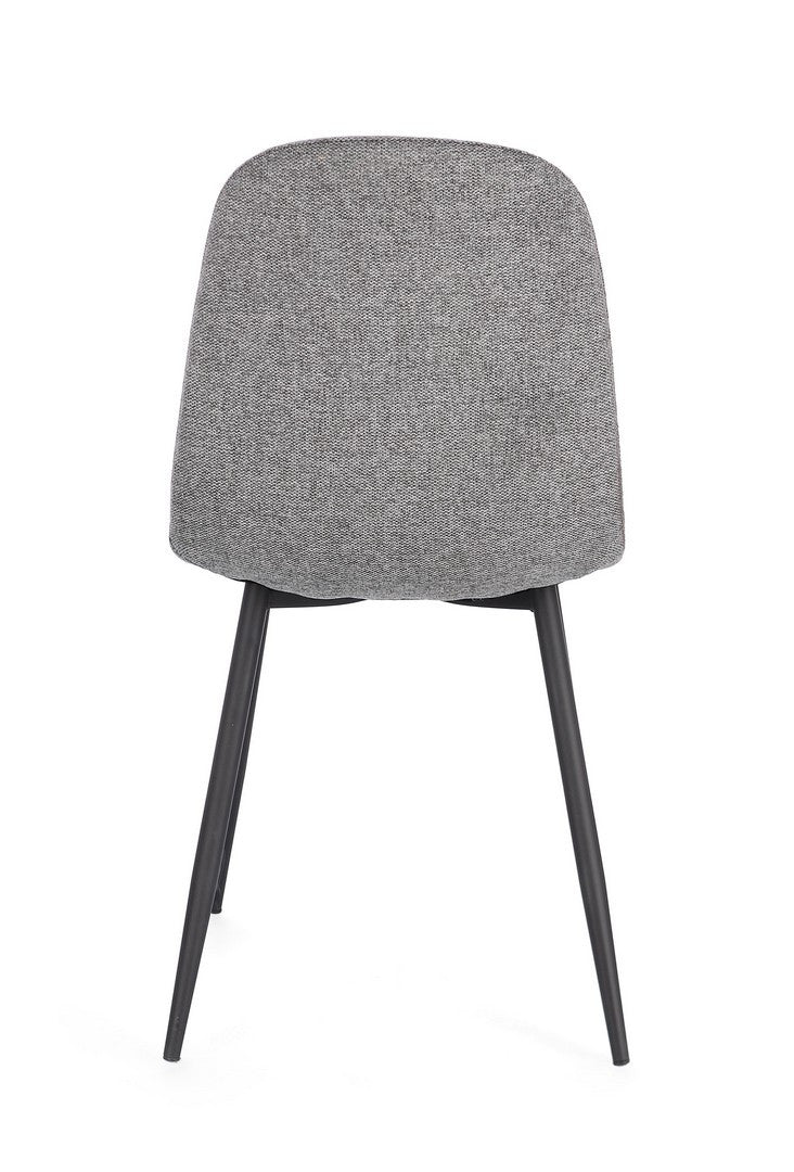 Scaun Dining Tapițat Textil Gri, Irelia Bizzotto - Imagine 5