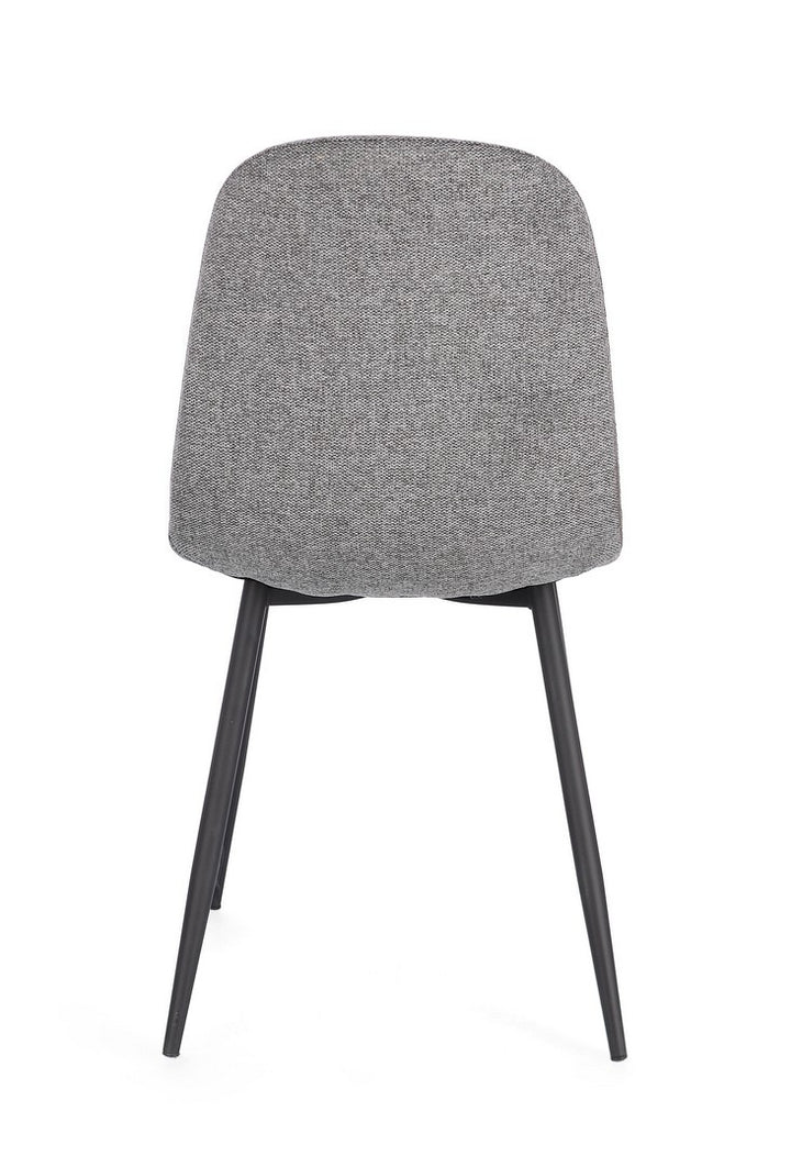 Scaun Dining Tapițat Textil Gri, Irelia Bizzotto - Imagine 5