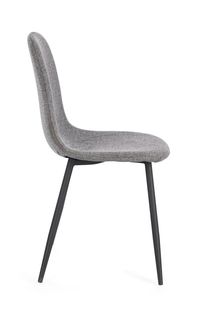 Scaun Dining Tapițat Textil Gri, Irelia Bizzotto - Imagine 6