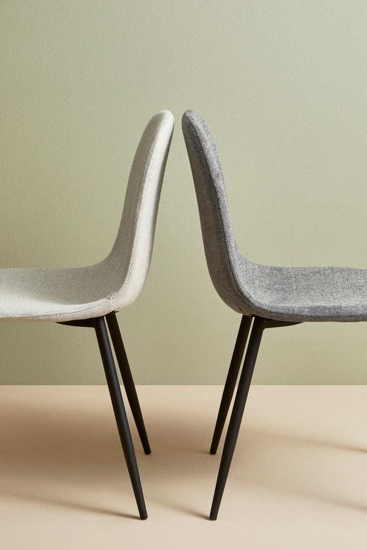 Scaun Dining Tapițat Textil Gri, Irelia Bizzotto - Imagine 9