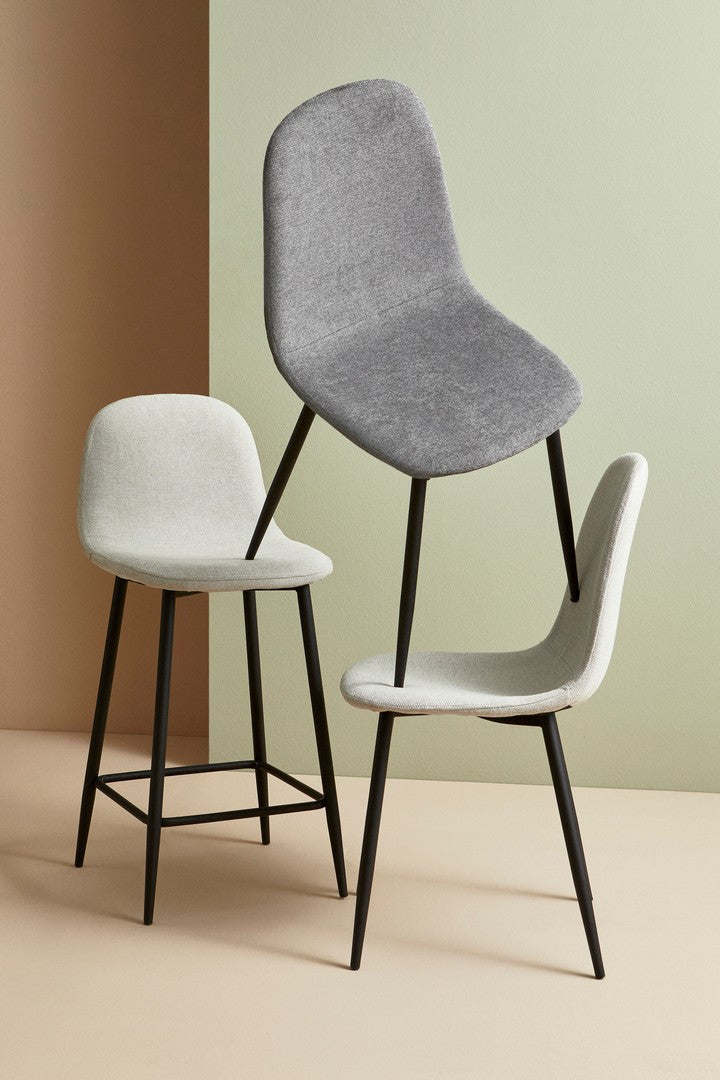 Scaun Dining Tapițat Textil Gri, Irelia Bizzotto - Imagine 10
