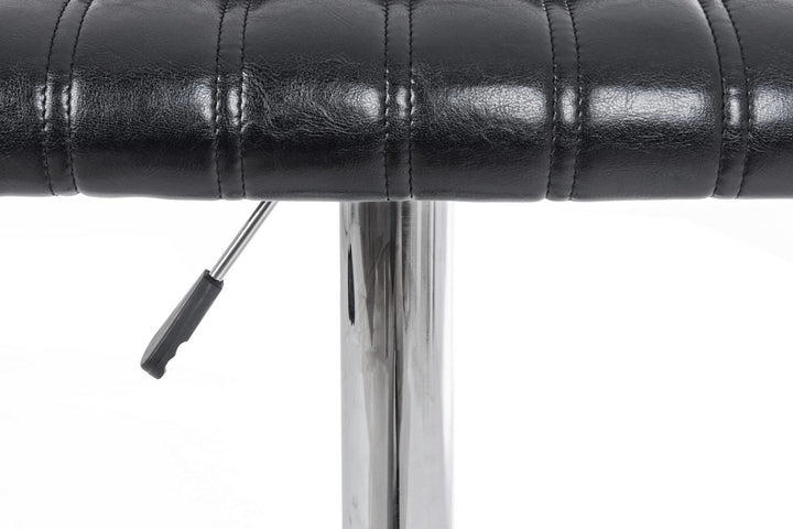 Scaun Bar Rotativ Tapițat Piele Ecologică Negru, Barclay Bizzotto - Imagine 6
