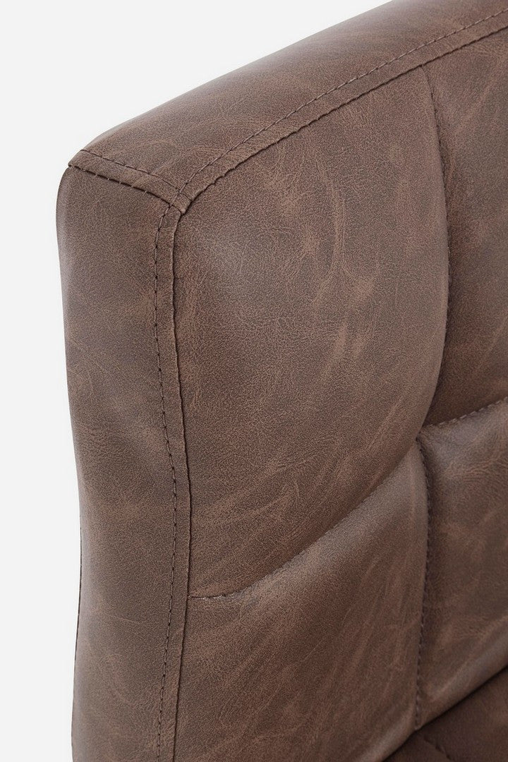Scaun Bar Rotativ Tapițat Piele Ecologică Maro, Greyson Vintage Bizzotto - Imagine 4