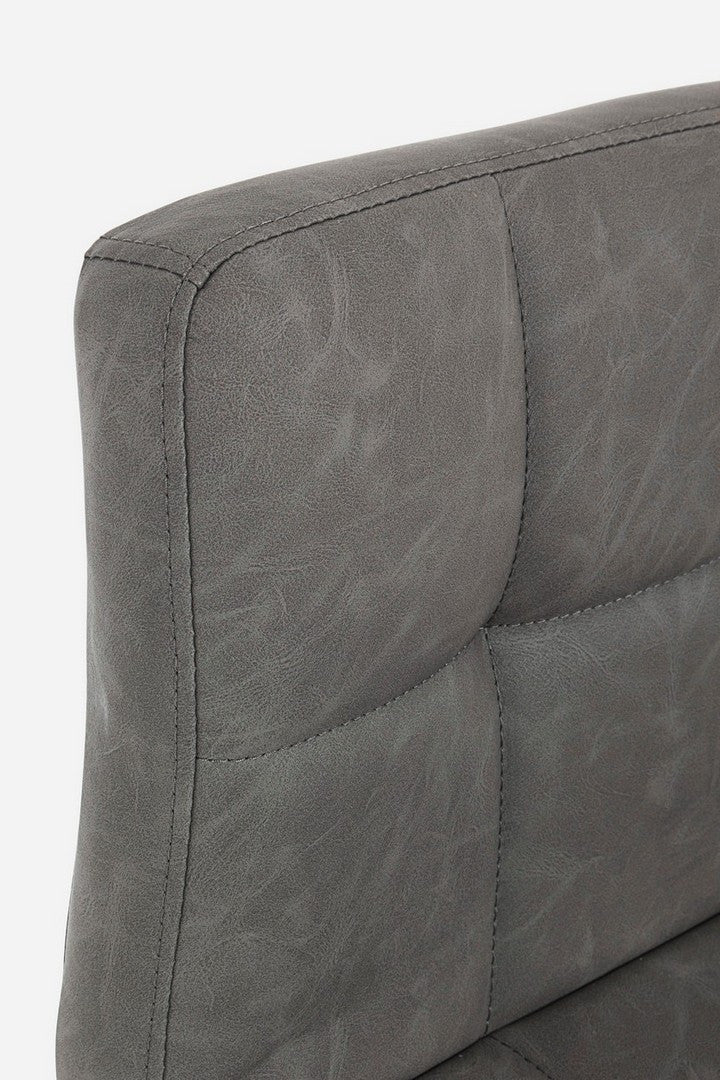 Scaun Bar Rotativ Tapițat Piele Ecologică Gri, Greyson Vintage Bizzotto - Imagine 4