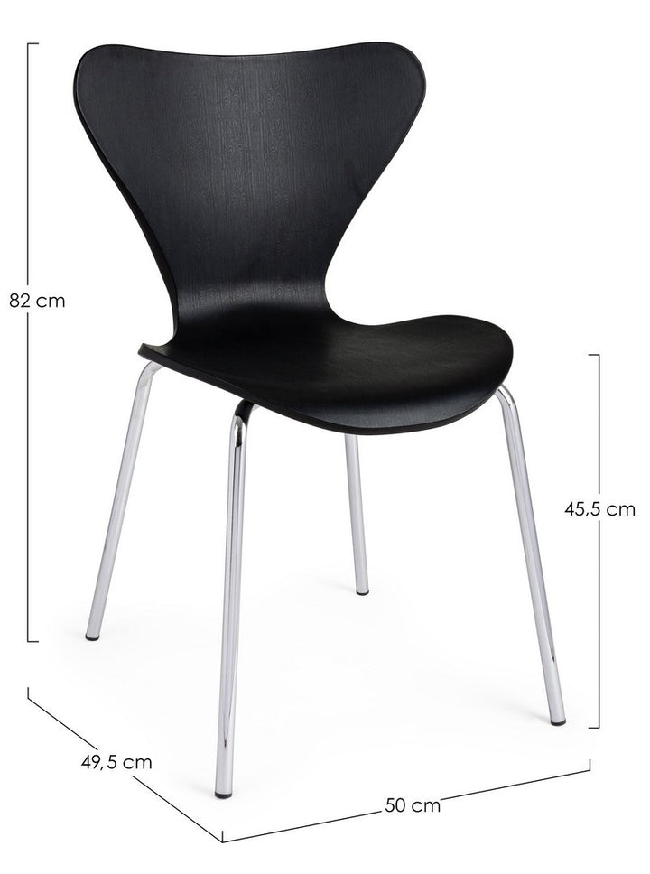 Scaun Dining Modern Negru, Tessa Bizzotto - Imagine 2
