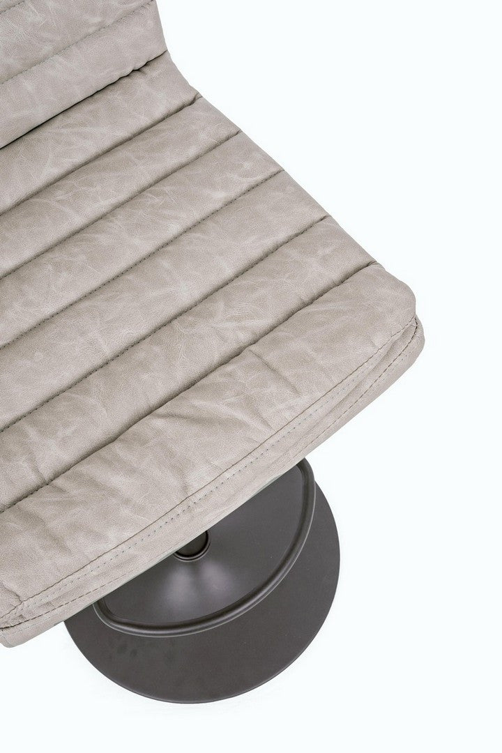 Scaun Bar Rotativ Tapițat Piele Ecologică Gri, Connor Vintage Bizzotto - Imagine 3