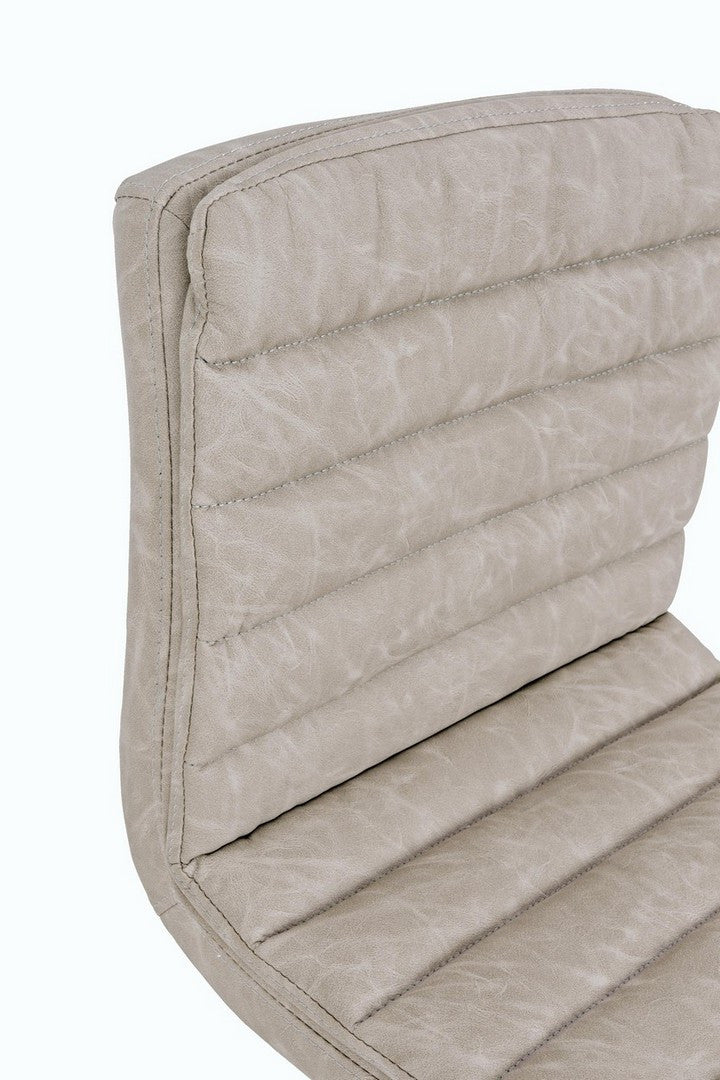 Scaun Bar Rotativ Tapițat Piele Ecologică Gri, Connor Vintage Bizzotto - Imagine 4