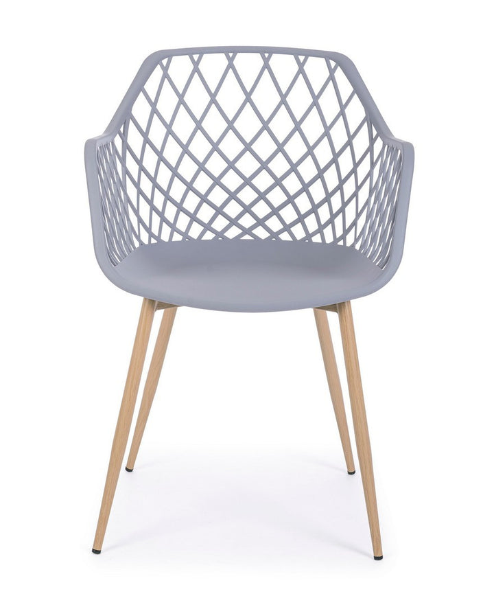 Scaun Dining Plastic Gri, Optik Bizzotto - Imagine 3