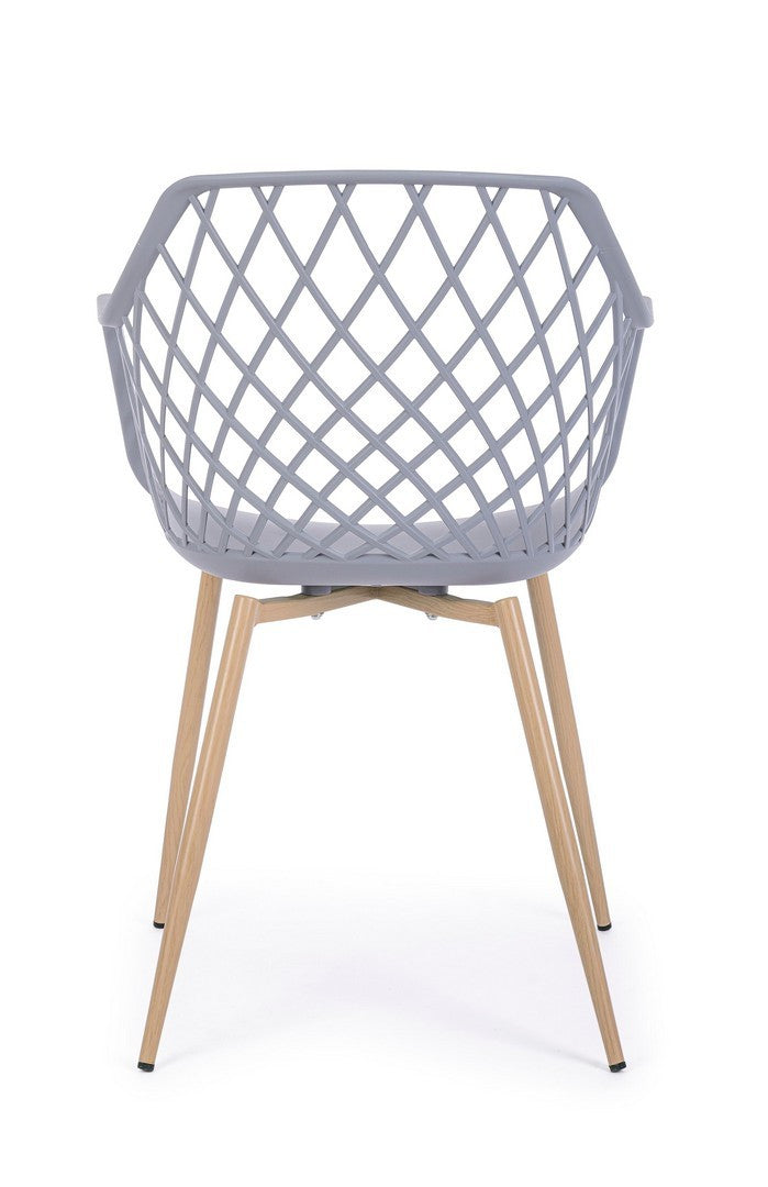 Scaun Dining Plastic Gri, Optik Bizzotto - Imagine 4