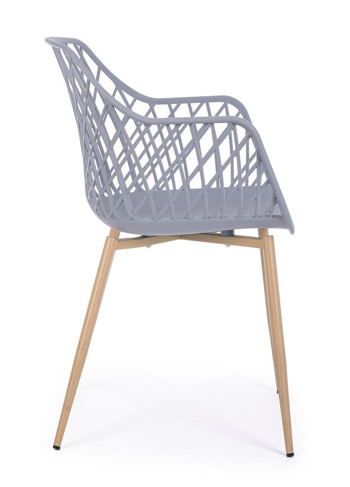 Scaun Dining Plastic Gri, Optik Bizzotto - Imagine 5