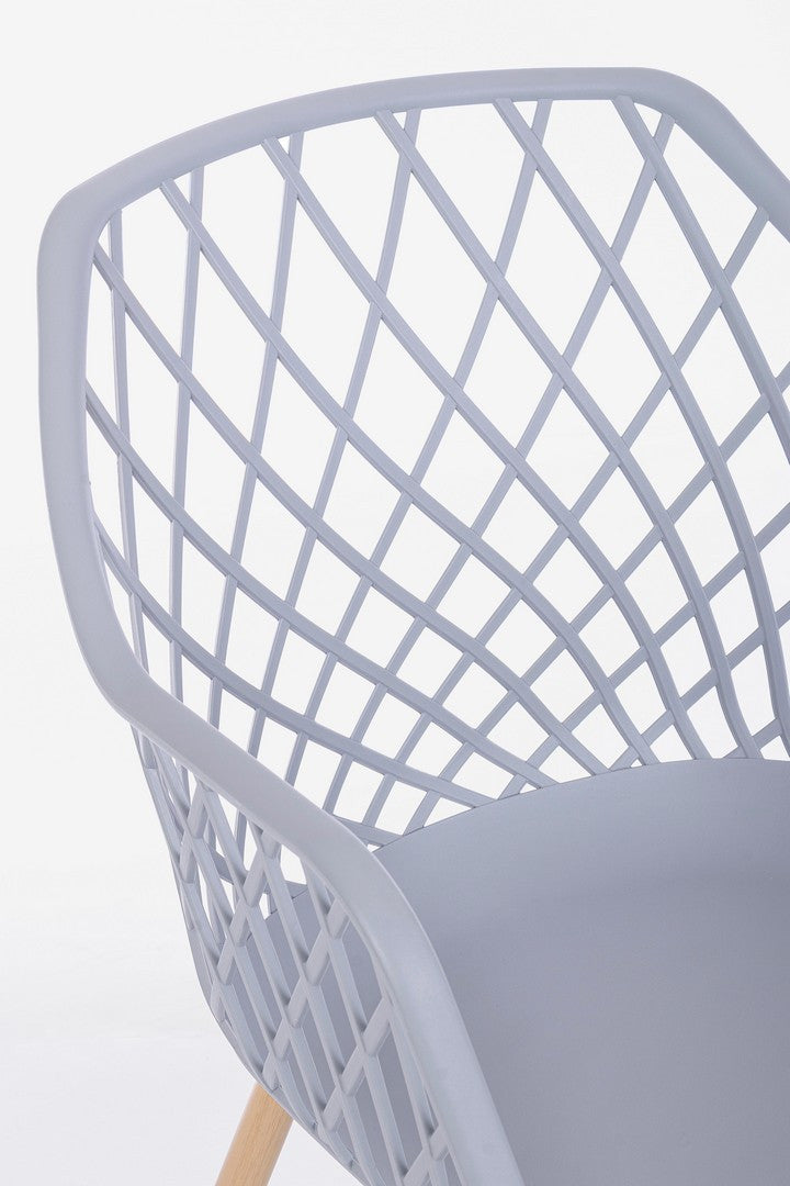 Scaun Dining Plastic Gri, Optik Bizzotto - Imagine 6