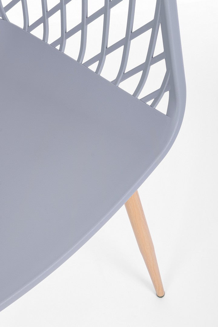 Scaun Dining Plastic Gri, Optik Bizzotto - Imagine 7