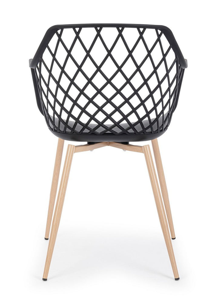 Scaun Dining Modern Plastic Negru, Optik Bizzotto - Imagine 4