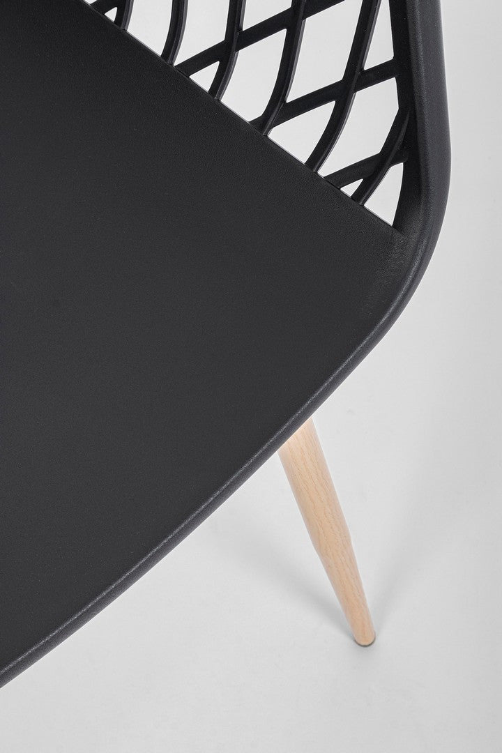 Scaun Dining Modern Plastic Negru, Optik Bizzotto - Imagine 7