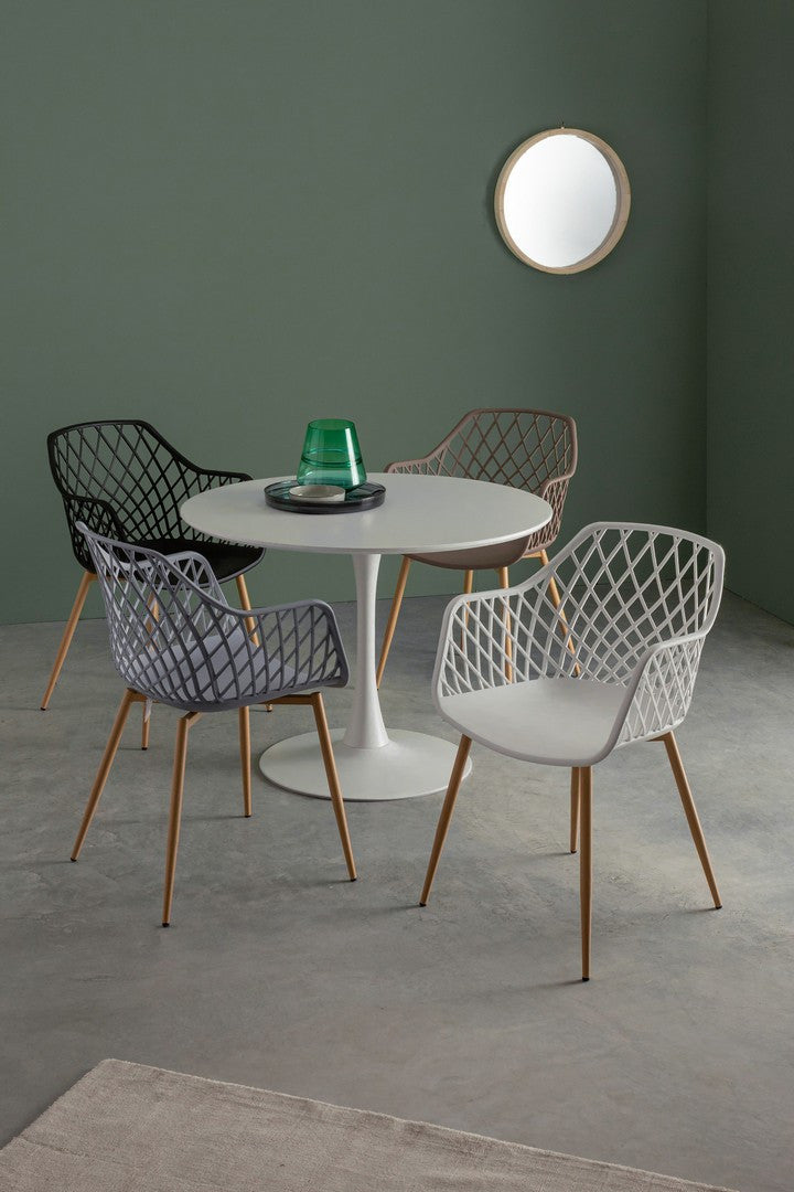 Scaun Dining Modern Plastic Negru, Optik Bizzotto - Imagine 8