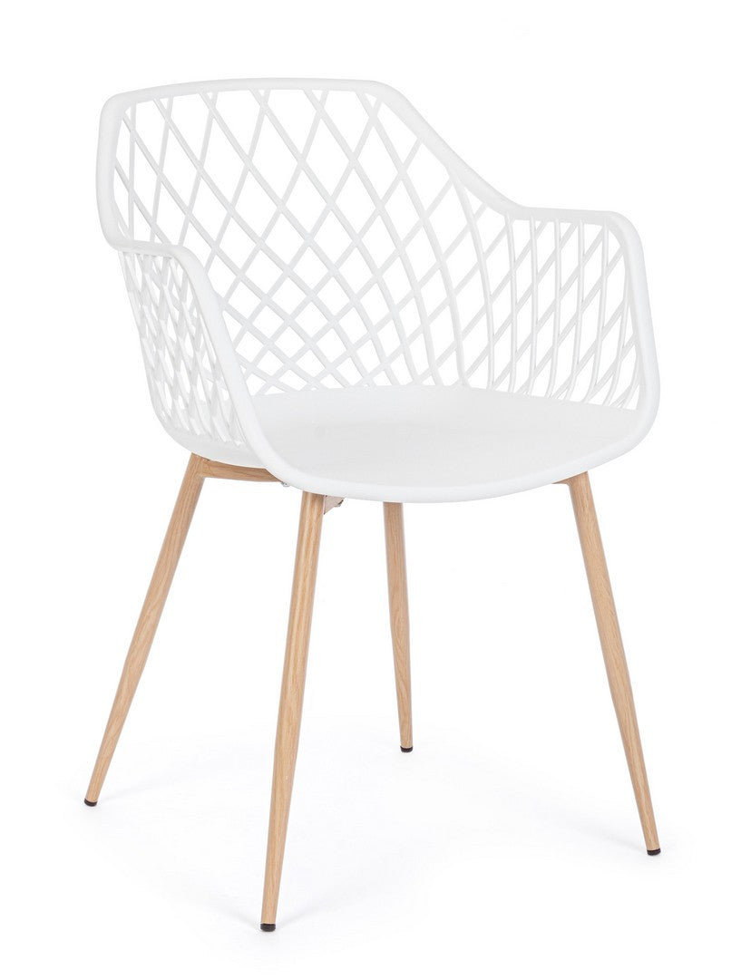 Scaun Dining Plastic Alb, Optik White Bizzotto - Imagine 1