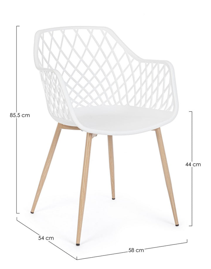Scaun Dining Plastic Alb, Optik White Bizzotto - Imagine 2