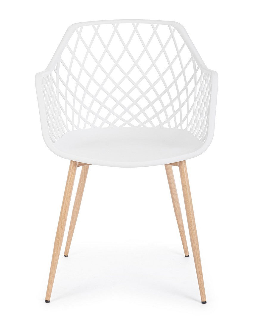 Scaun Dining Plastic Alb, Optik White Bizzotto - Imagine 3
