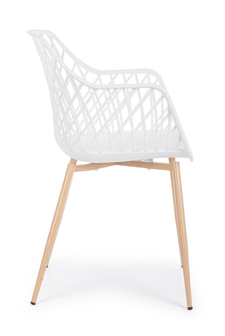 Scaun Dining Plastic Alb, Optik White Bizzotto - Imagine 5