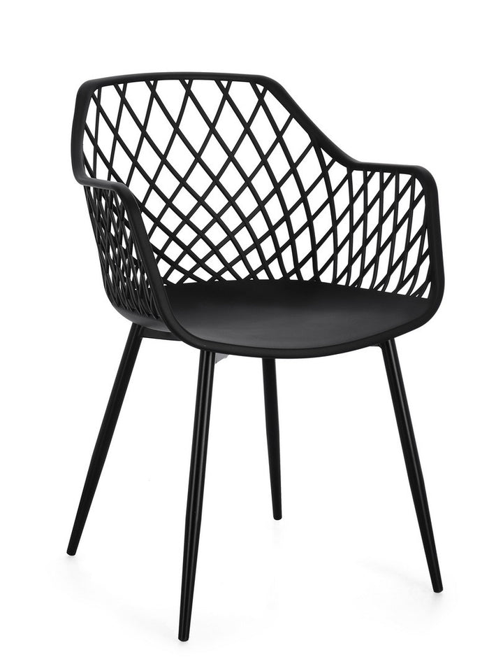 Scaun Dining Modern Negru, Optik Total Black Bizzotto - Imagine 1