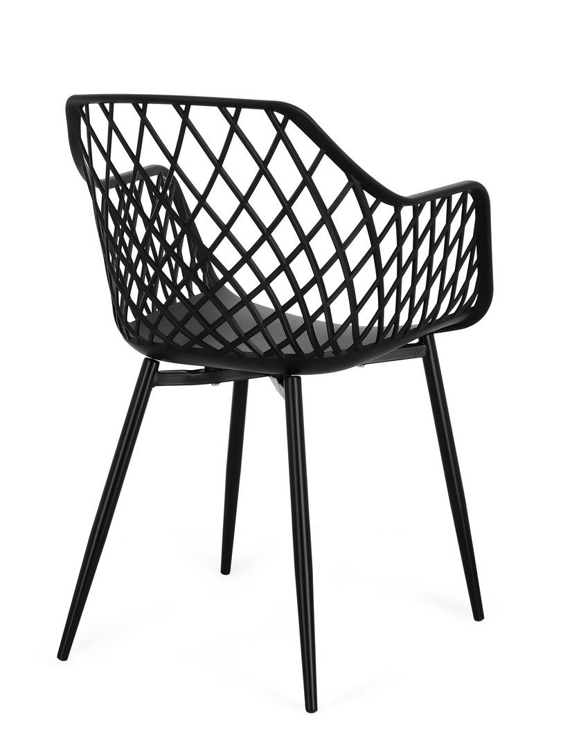Scaun Dining Modern Negru, Optik Total Black Bizzotto - Imagine 2