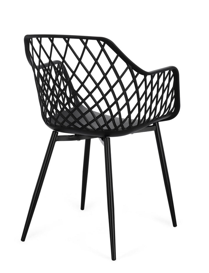Scaun Dining Modern Negru, Optik Total Black Bizzotto - Imagine 2