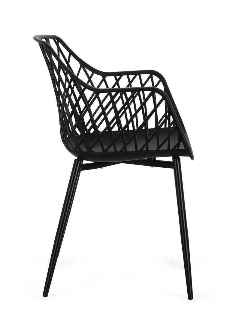Scaun Dining Modern Negru, Optik Total Black Bizzotto - Imagine 5