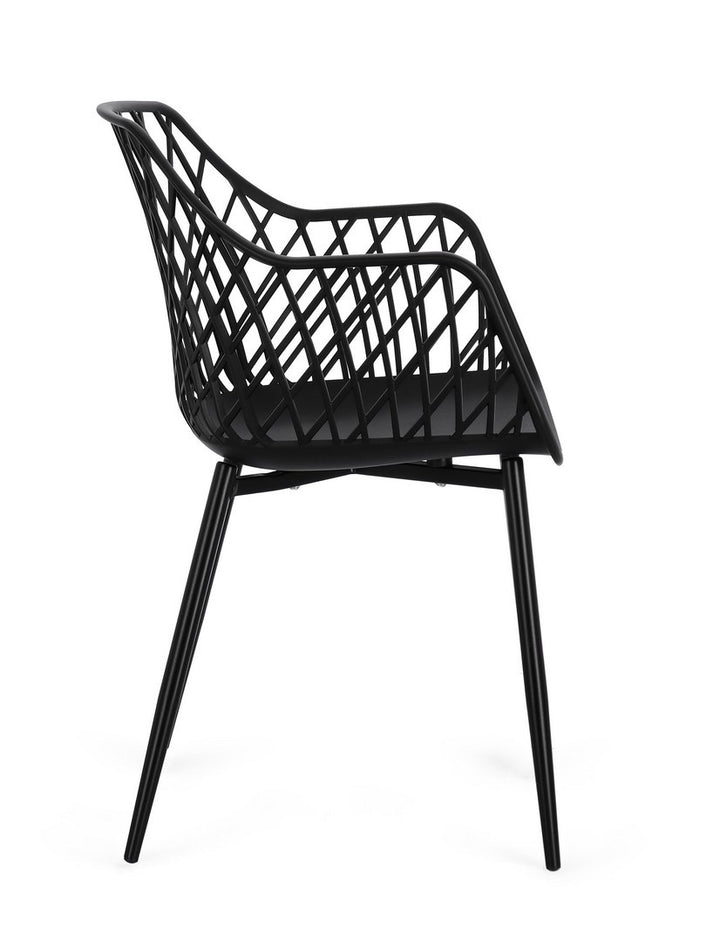 Scaun Dining Modern Negru, Optik Total Black Bizzotto - Imagine 5