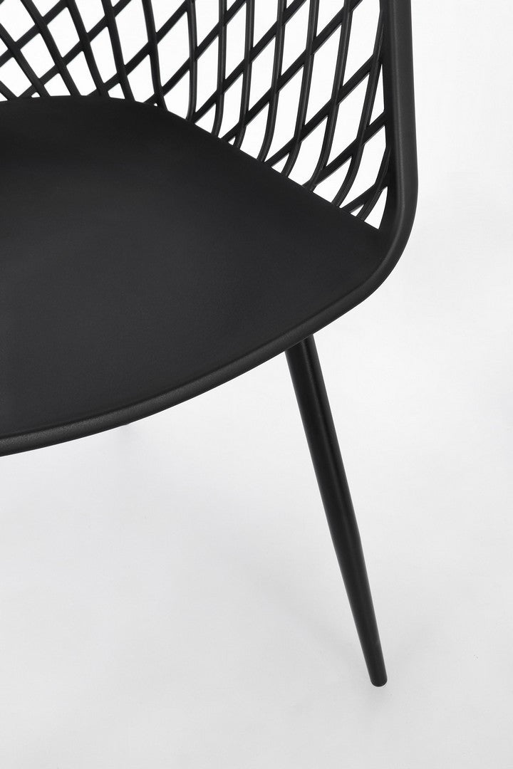 Scaun Dining Modern Negru, Optik Total Black Bizzotto - Imagine 7