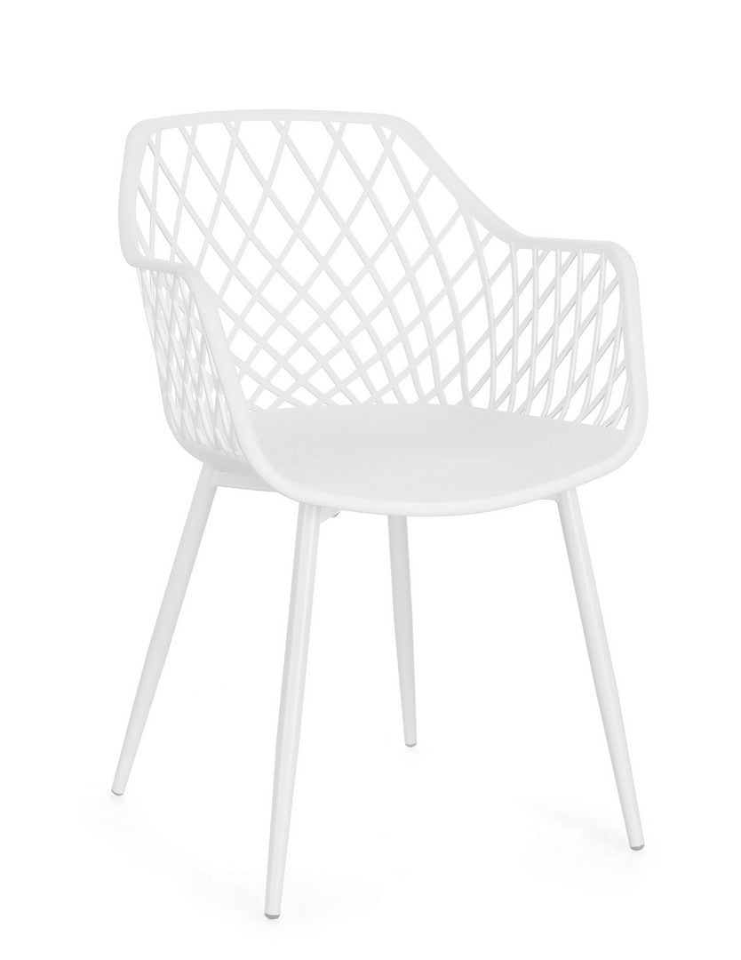 Scaun Dining Modern Plastic Alb, Optik Total White Bizzotto - Imagine 1
